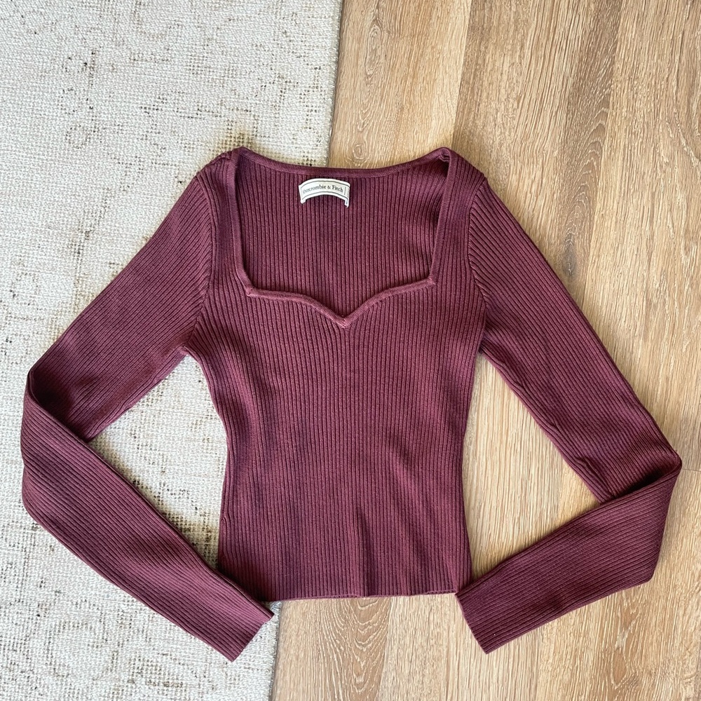 Abercrombie & Fitch Maroon Long Sleeve Top